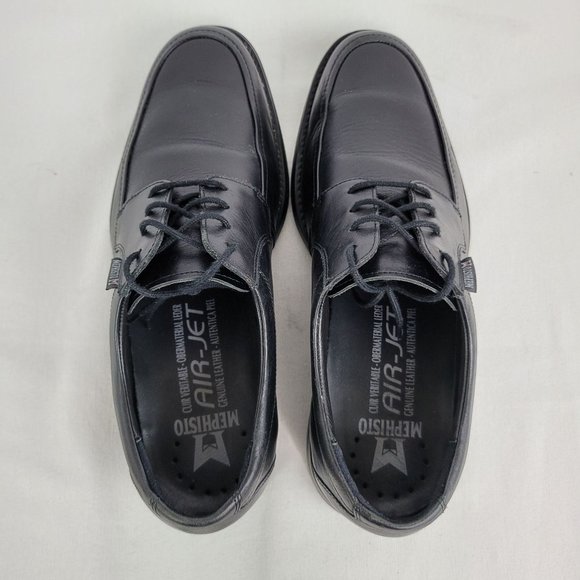 Mephisto Air Jet Saverio Black Leather Derby Dress Shoes US Size 8.5 - Picture 5 of 8